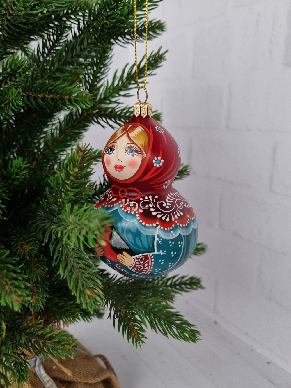 Матрешка стеклянная Мариночка