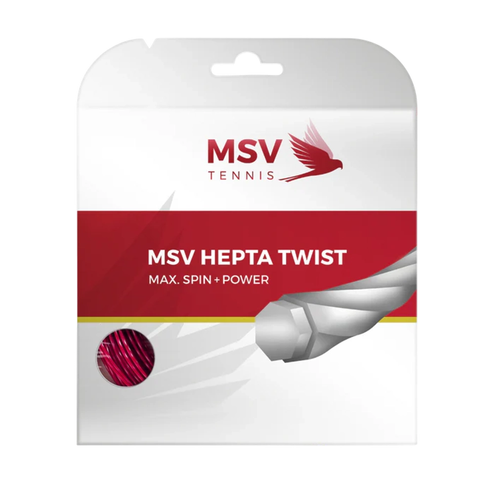 Теннисная струна MSV Hepta Twist Tennis String 12m 1,30mm (красный)
