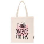 Сумка-шоппер BRAUBERG, канвас, 40х35 см, бежевый, "Think outside the box", 271898