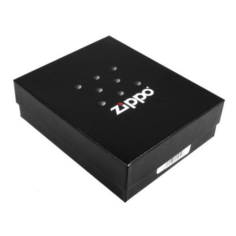 Зажигалка Zippo с покрытием Black Ice, латунь/сталь, чёрная, глянцевая, 36х12х56 мм