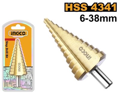 Ступенчатое сверло 6-38мм SUPER INGCO AKSDS63803 INDUSTRIAL