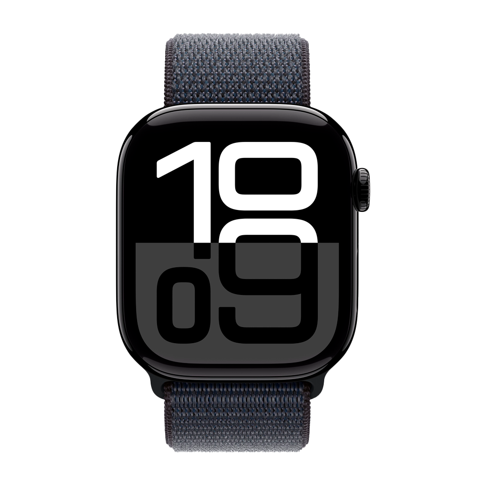Умные часы Apple Watch Series 10 GPS, 46mm, Jet Black Aluminium Case with Sport Loop, Ink
