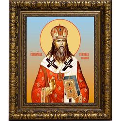 Кирилл Казанский (Смирнов), священномученик, митрополит. Икона на холсте.