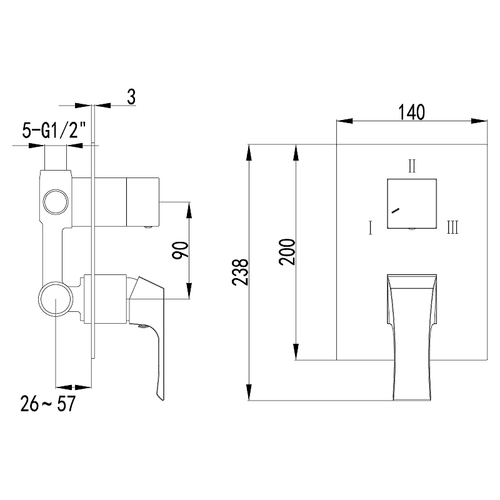 Смеситель для душа Lemark Unit LM4528C Хром