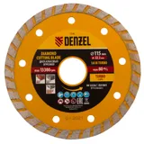 Диск алмазный, отрезной Turbo, 115 х 22.2 мм, сухая резка Denzel — фото 1