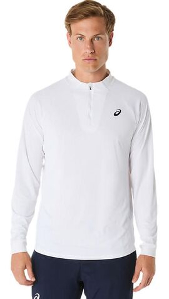 Мужская теннисная футболка с длинным рукавом Asics Match Long Sleeve 1/2 Zip - brilliant white