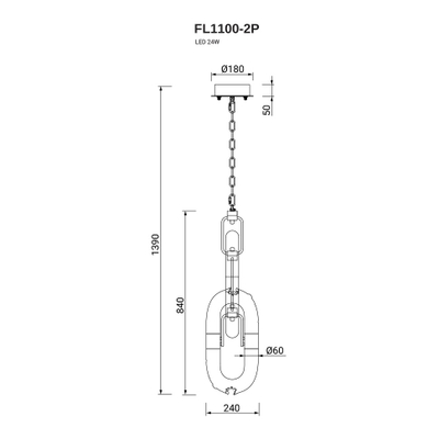 Подвесной светильник Anelli FL1100-2P, LED