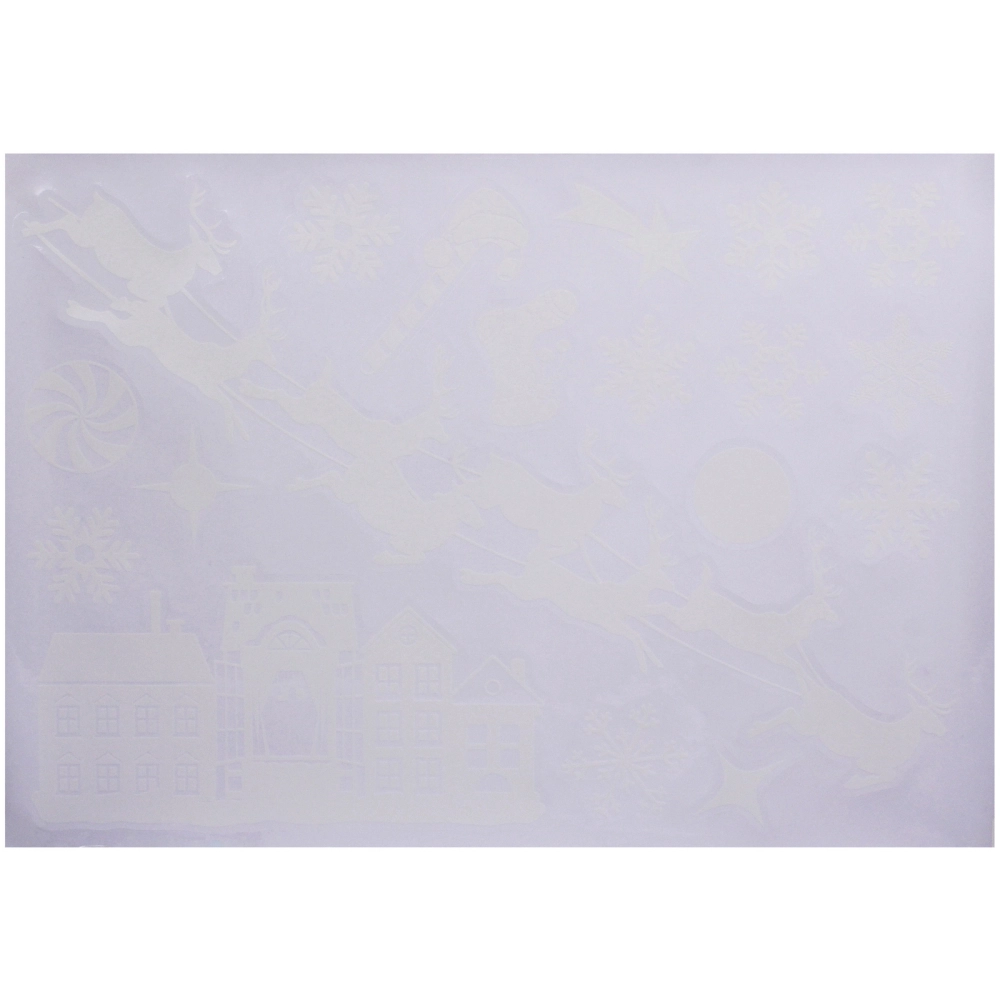 Наклейка на стекло «Зимняя упряжка» 50*35 см (диаметр рулона 4 см)