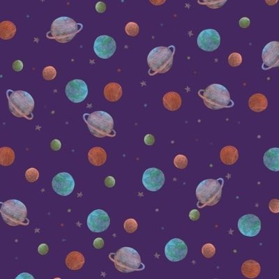 Яркие планеты на фиолетовом
