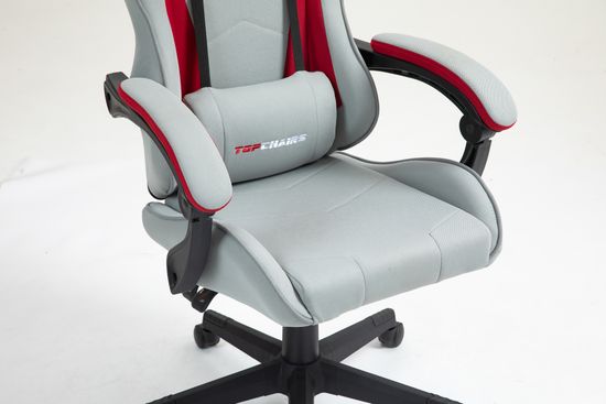 Кресло спортивное TopChairs Phantom ткань серо-красный