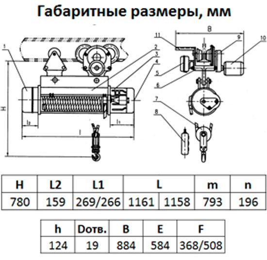 Таль электрическая TOR ТЭК (CD) г/п 1,0 т 18 м