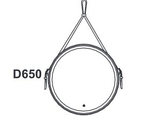 Зеркало Millenium Black Led D 650 на ремне из натуральной кожи черного цвета