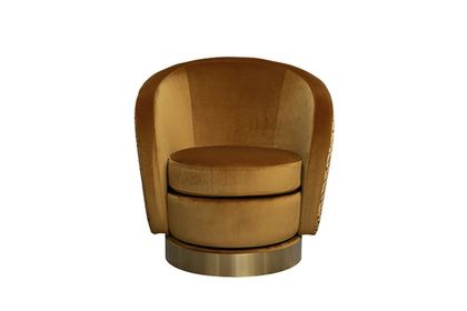 Кресло вращающееся велюровое 76x76x76см Garda Decor бронзовое