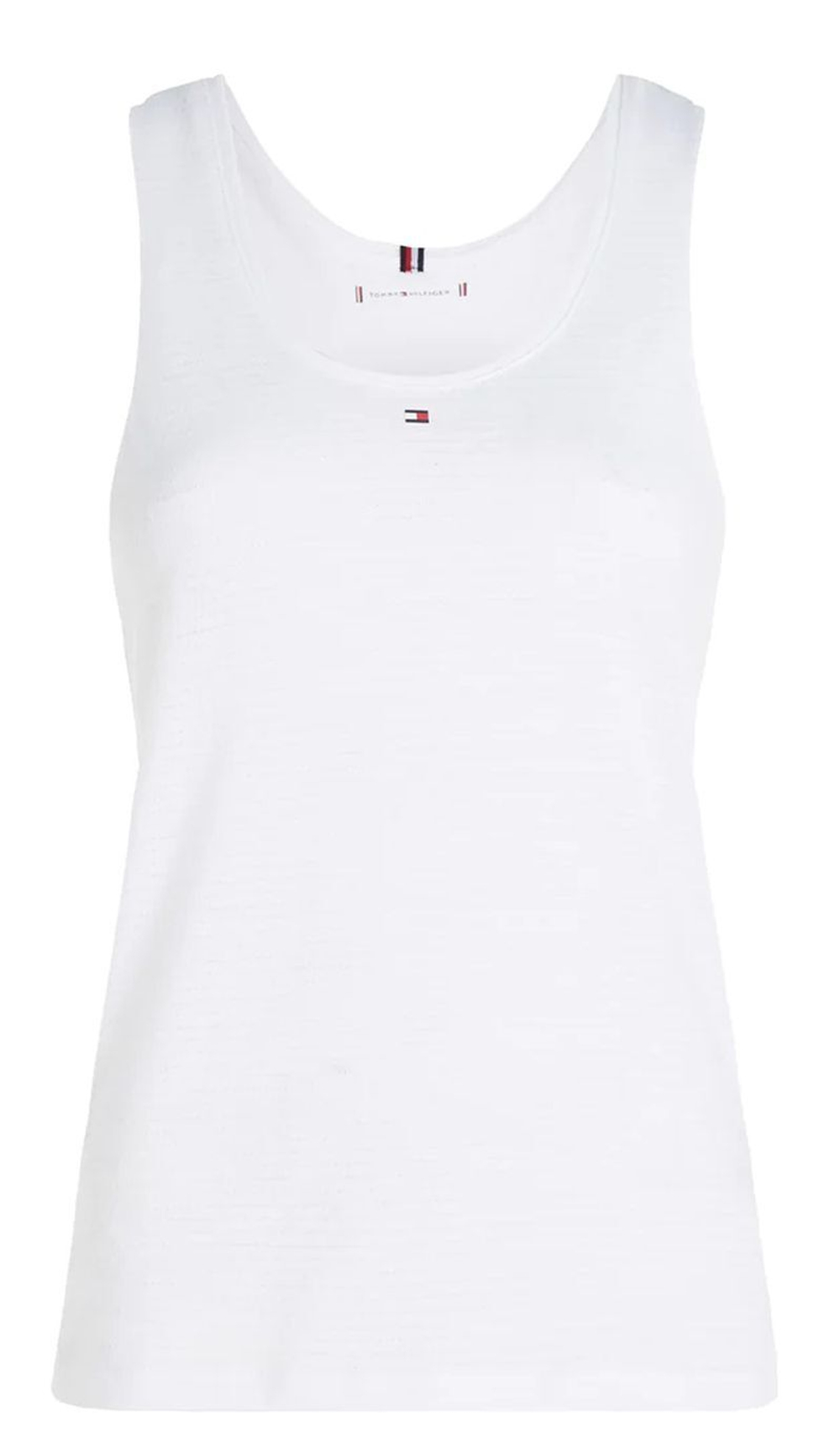 Женский топ теннисный Tommy Hilfiger Essential Flag Slim Tank Top - optic white