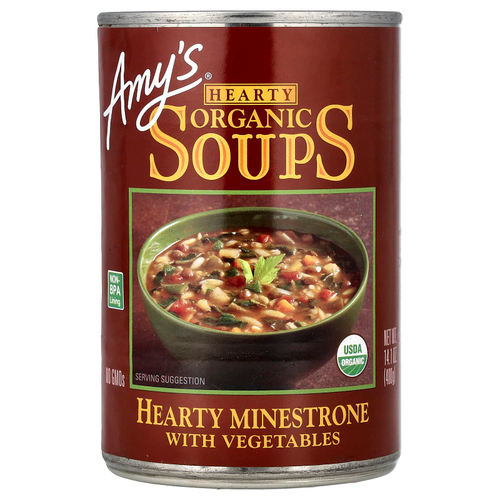 Amy's, органические сытные супы, минестроне с овощами, 400 г (14,1 унции)