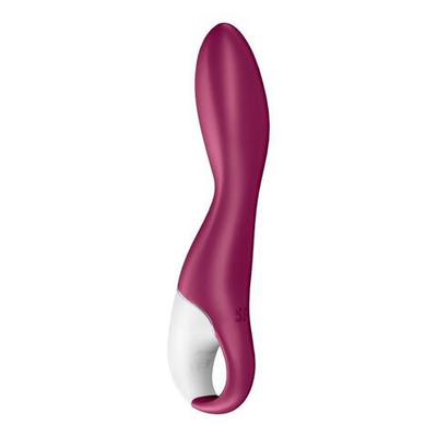 Малиновый вибромассажер для стимуляции G-точки Heated Thrill - 20,6 см. (Цвет: малиновый)