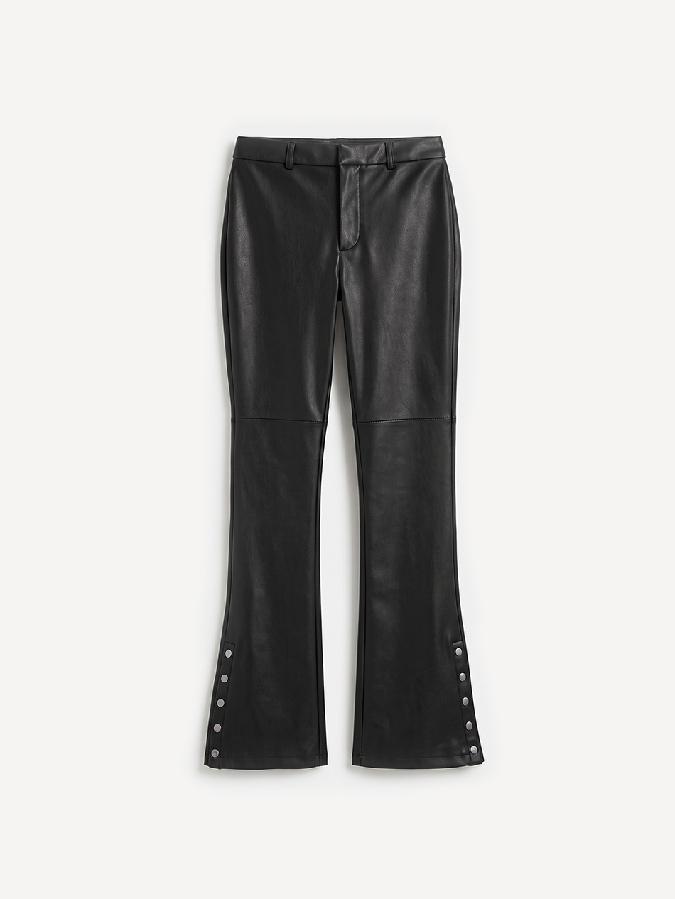Брюки bootcut из эко кожи