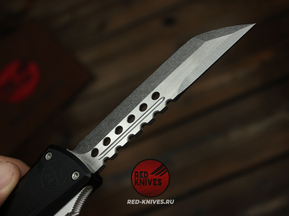 Нож Microtech Troodon 3 Н/E - рукоять темный алюминий МТ15