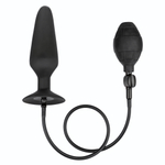 Черная расширяющаяся анальная пробка XL Silicone Inflatable Plug - 16 см. (Цвет: черный)