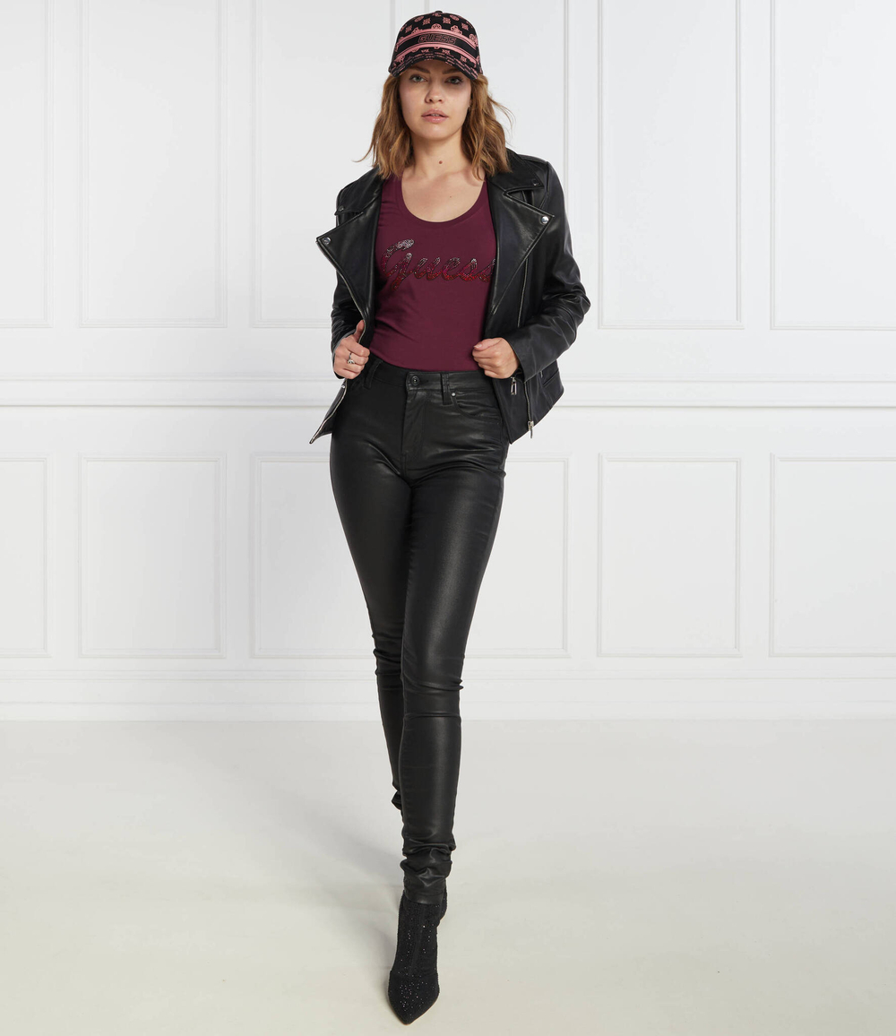 Футболка SS RN SHINY GUESS - бордовый(W3BI31 J1314)