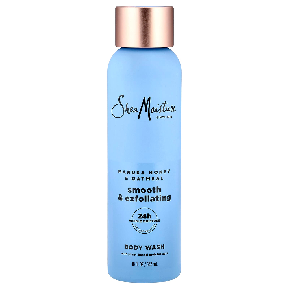 SheaMoisture, смягчающий и отшелушивающий гель для душа, мед манука и овсянка, 532 мл (18 жидк. унций)