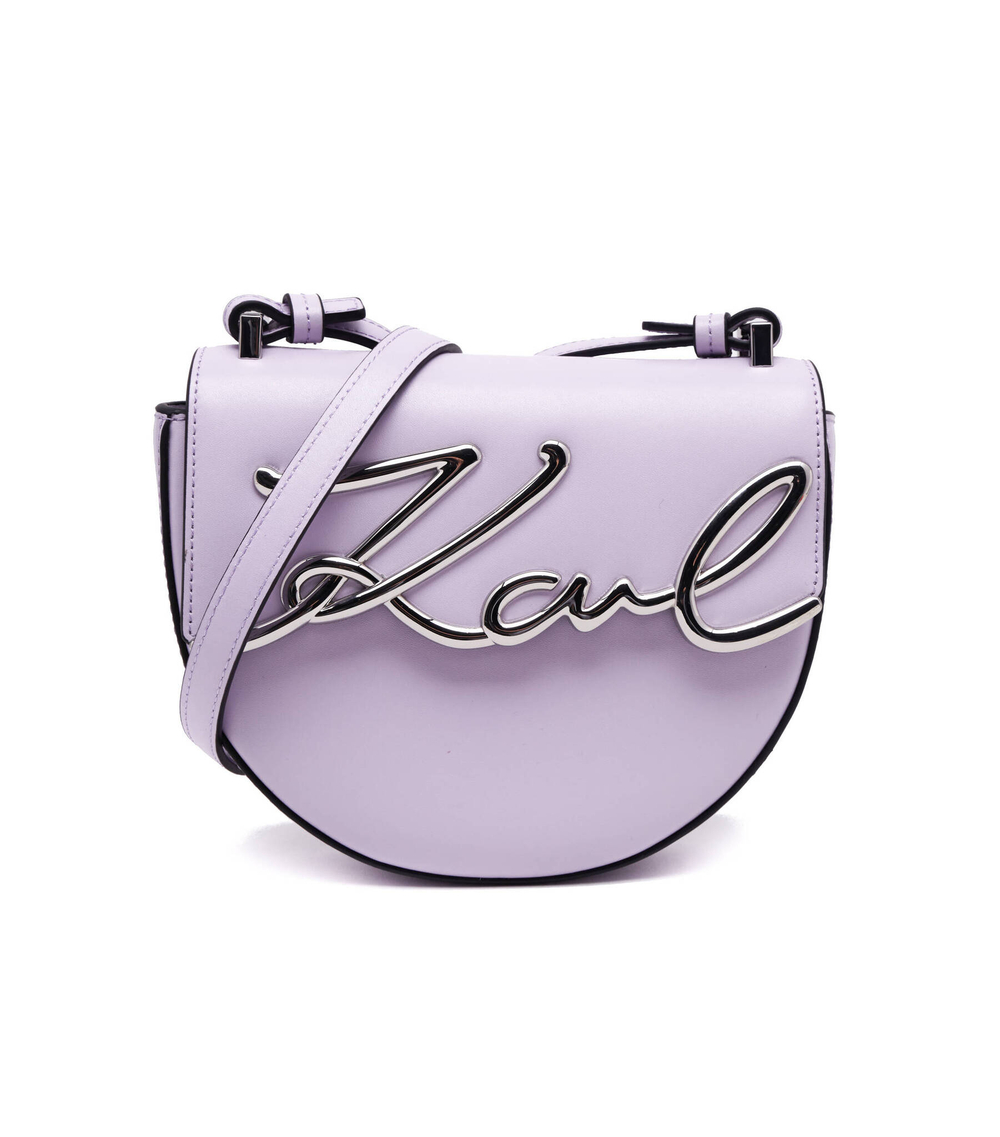 кожаная сумка-мессенджер k/signature sm Karl Lagerfeld - фиолетовый(230W3087)