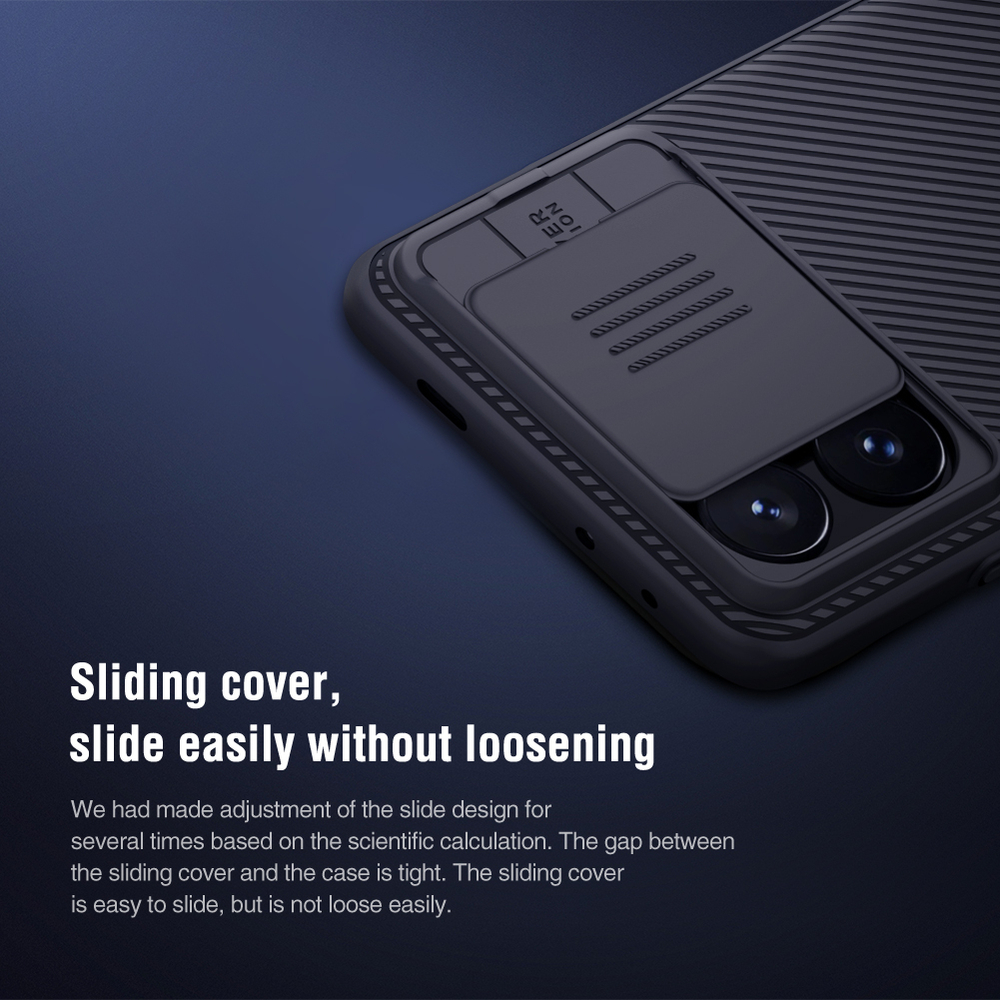 Чехол черного цвета для Xiaomi Poco X6 Pro 5G и Redmi K70E от Nillkin, серия CamShield Case с защитной шторкой для задней камеры