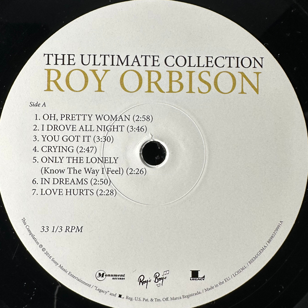 Roy Orbison ‎– The Ultimate Collection 2LP (Европа 2016г.)