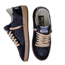 Women's Ball Star LTD in blue glitter with leather star and metallic leather heel tab
