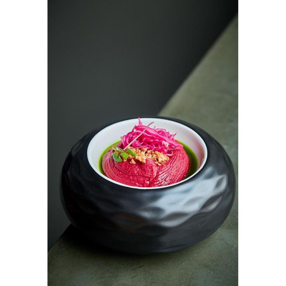 Блюдо круглое d 22,5 см h11,5 см 500 мл для подачи бело-черное "Shine" P.L. Proff Cuisine [1]