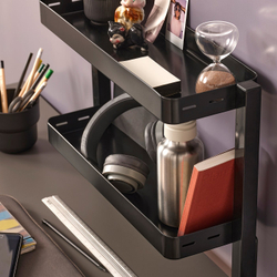 IKEA VATTENKAR  (ИКЕА ВАТТЕНКАР)  -  Полка для стола - чёрная 49x15 см