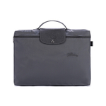 LONGCHAMP Le Pliage Green Recycled Canvas With Leather Trim Canvas Bag, Handbag, Briefcase Small Men"s Graphite Gray