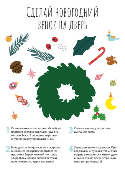 Сделай новогодний венок на дверь Сделай новогодний венок на дверь