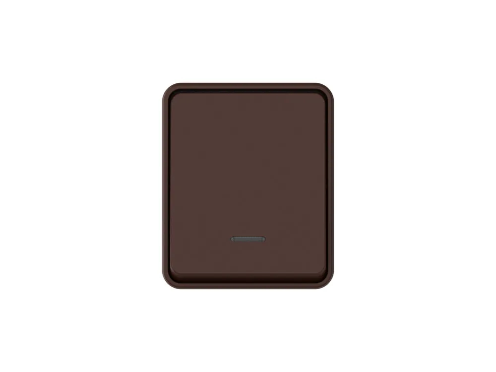 ATLASDESIGN PROFI IP54 О/У 1-клавишный ВЫКЛЮЧАТЕЛЬ с подсветкой, сх.1а, 10АХ, КОРИЧНЕВЫЙ
