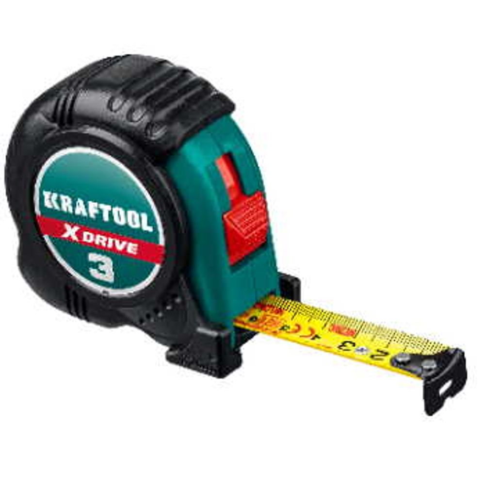 Рулетка с нейлоновым покрытием 3 м 19 мм, KRAFTOOL X-Drive, 34122-03-19_z02