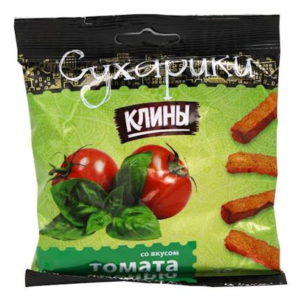 Сухарики ржано-пшеничные Клины томат с зеленью 100г 20п