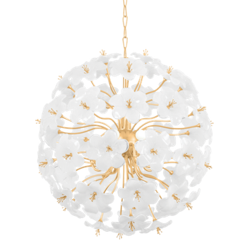 Corbett Hygea Chandelier, 84 cm, Gold Leaf
