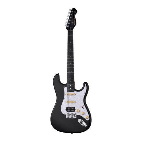 Mooer MSC10 Pro C Black электрогитара с чехлом, форма стратокастер, HSS, цвет черный