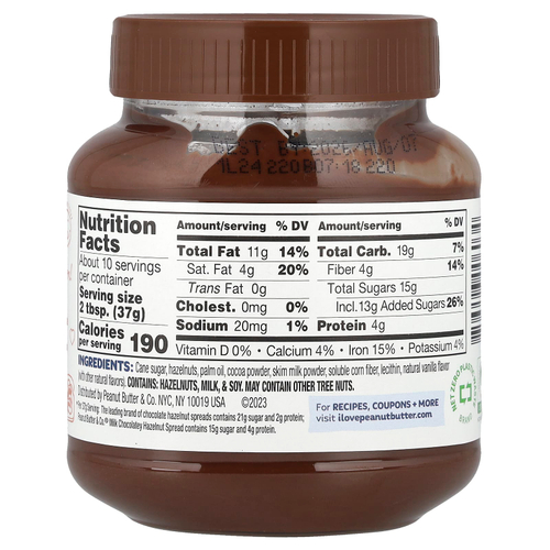Peanut Butter & Co., Спред из фундука, молочный шоколад и фундук, 369 г (13 унций)