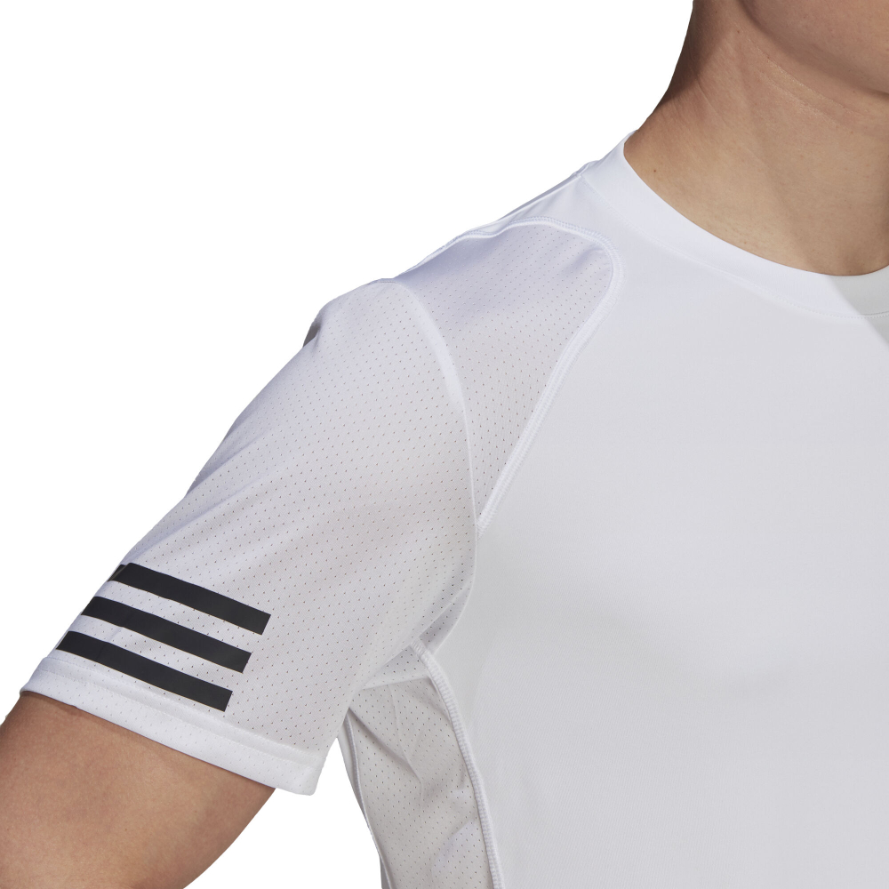 Мужское теннисное поло adidas Club 3 Stripes T-Shirt Men - White, Black