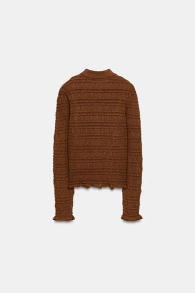 КАРДИГАН С УЗОРОМ СОТЫ — ZARA