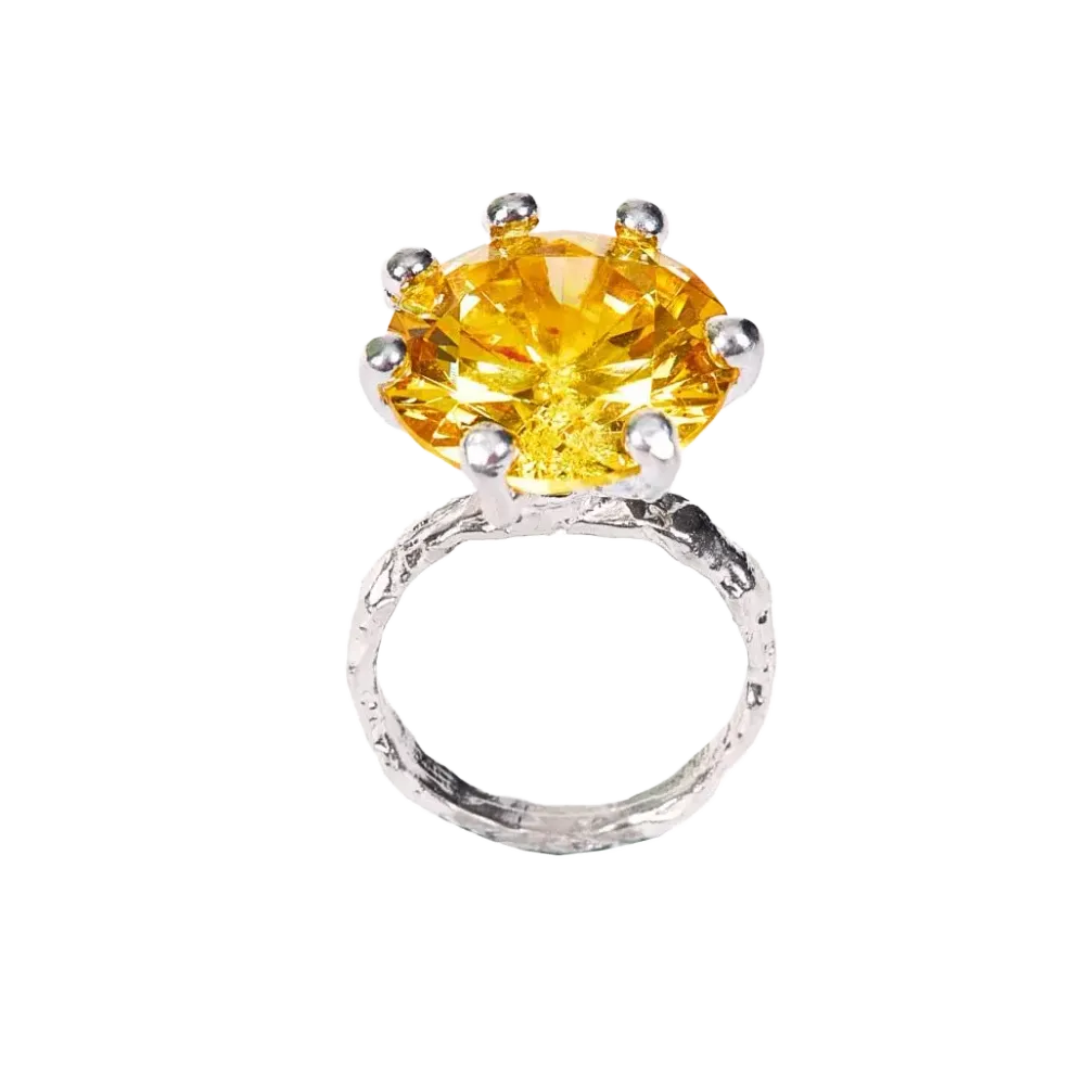 Кольцо Принцесса с желтым фианитом / Yellow La Princesse