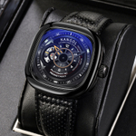 KANGOL Black Friday Automatic Mechanical Movement Genuine Leather Strap Watch Men"s Watches Skeleton Dial