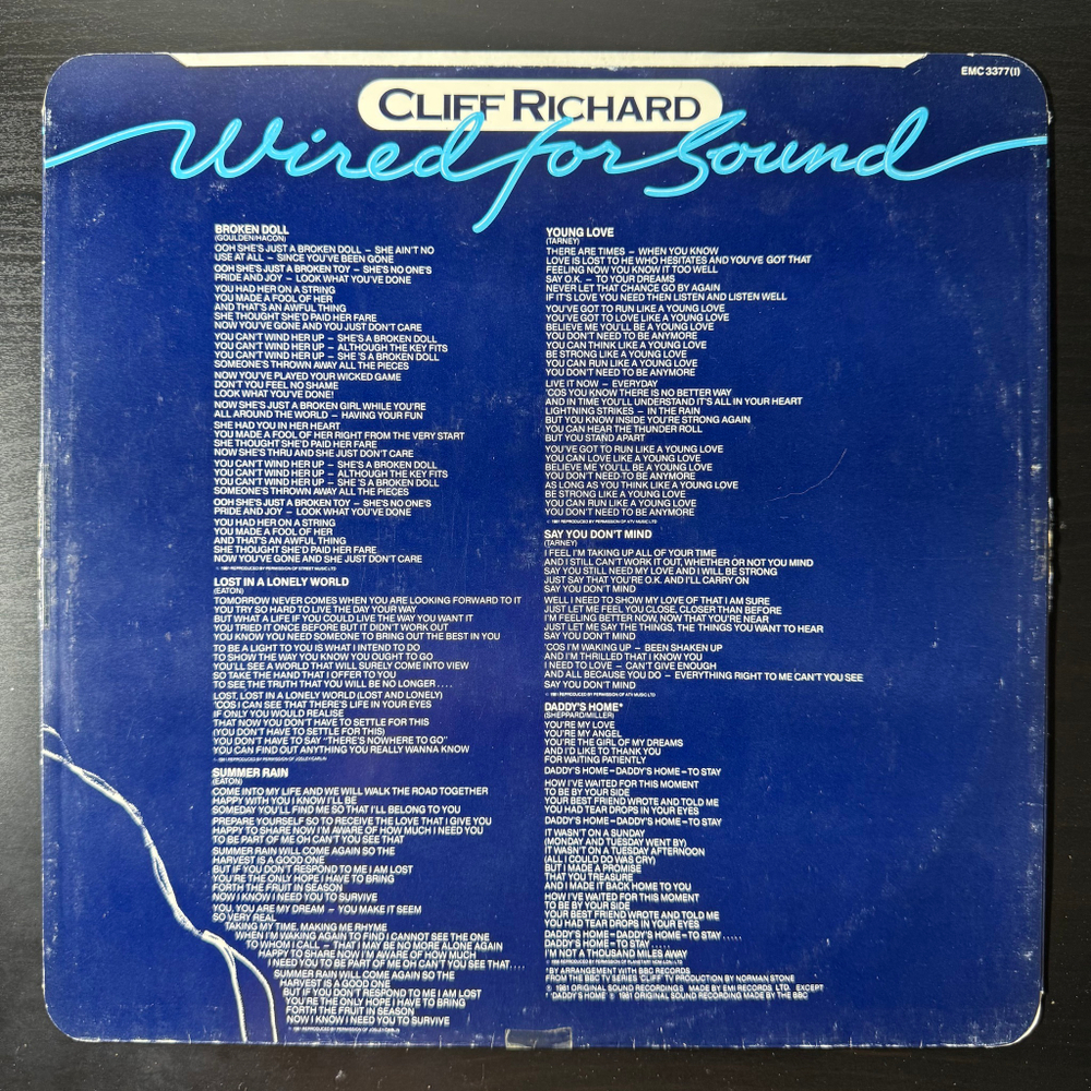 Виниловая пластинка Cliff Richard ‎– Wired For Sound LP