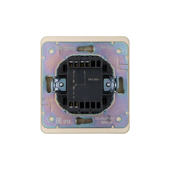 Переключатель проходной одноклавишный с подсветкой KRANZ Miele Round Шелк KR-78-0716-7