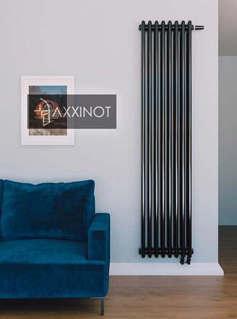 Axxinot Sentir 3160 - трехтрубный трубчатый радиатор высотой 1600 мм, нижнее подключение с термовентилем, черный