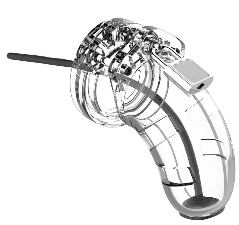 Прозрачный мужской пояс верности со стимулятором уретры Cock Cage Model 15 Chastity 3.5 (Цвет: прозрачный)