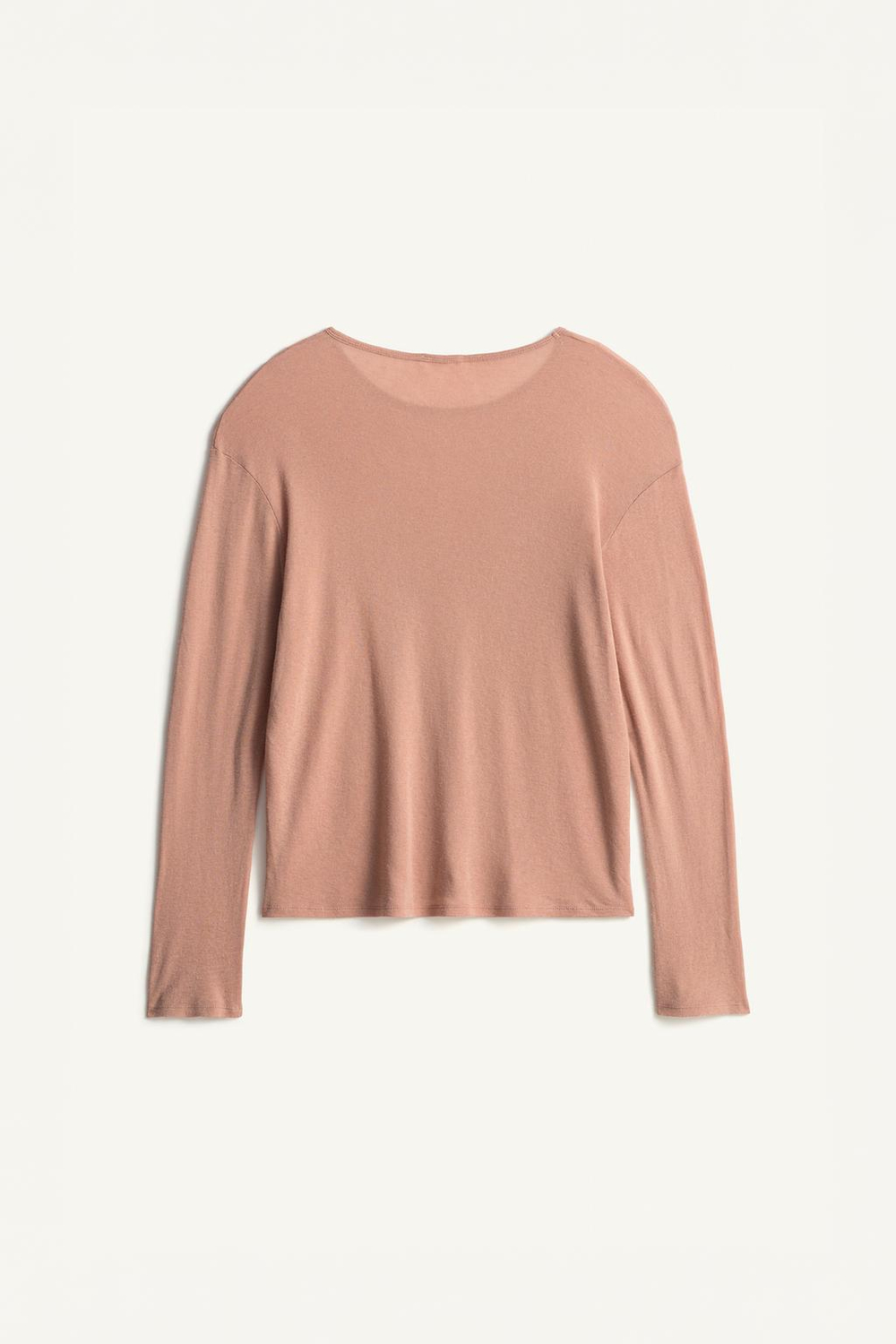 ZARA ФУТБОЛКА СВОБОДНОГО КРОЯ ИЗ ЛИОЦЕЛЛА И ШЕРСТИ, БЛЕДНО-РОЗОВЫЙ