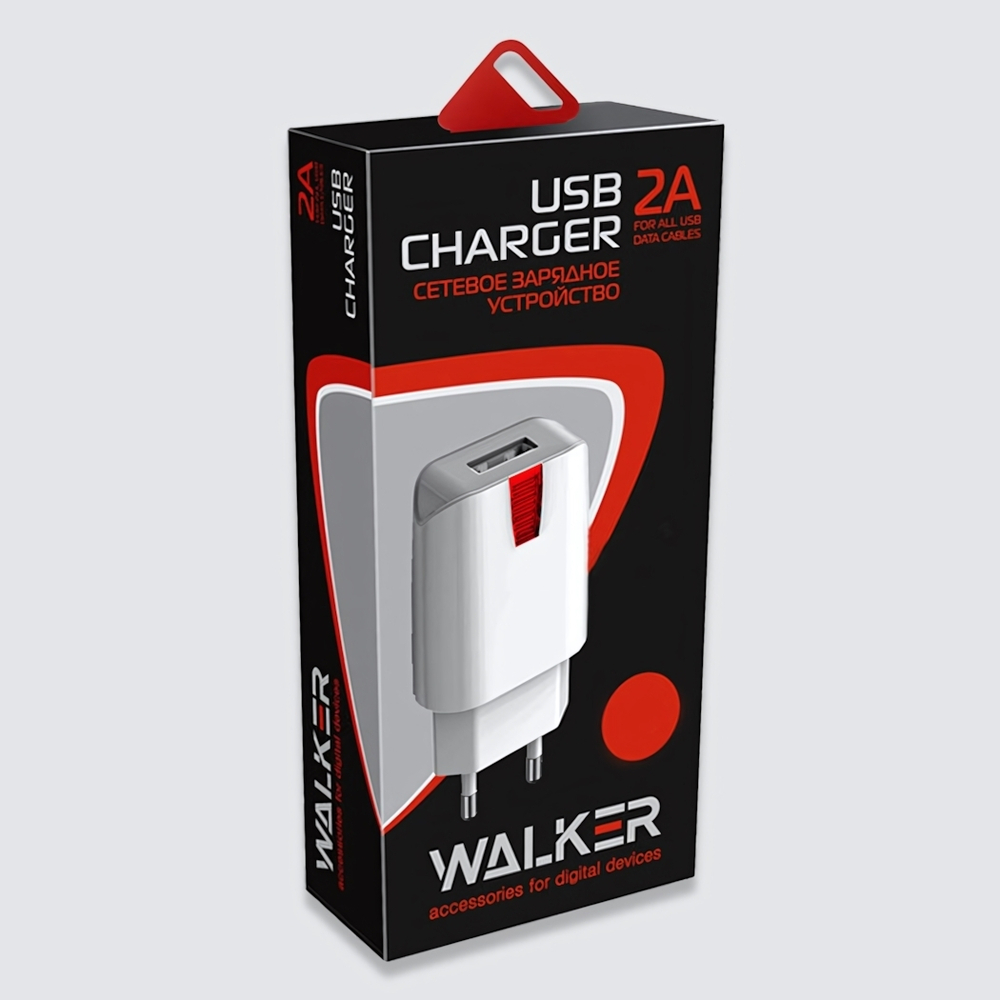 Зарядное устройство WALKER WH-21, 2.1А, 10,5Вт, USBx1 белый