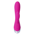 Розовый силиконовый вибратор 19см с клиторальным стимулятором ToyFa Lia L'Eroina 561007